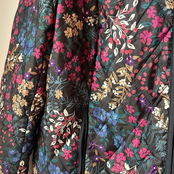 Lands' End Floral Quilted Women's Jacket Coat Puffer - Picture 3 of 5